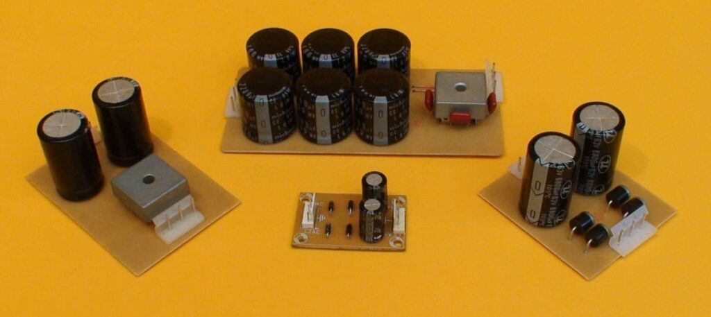 puente rectificador de diodos con filtro, capacitor o condenzador