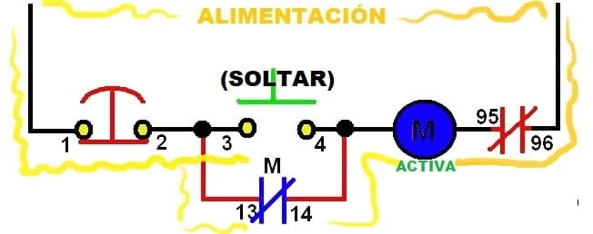 Diagrama de enclavamiento de arranque y paro paso 4