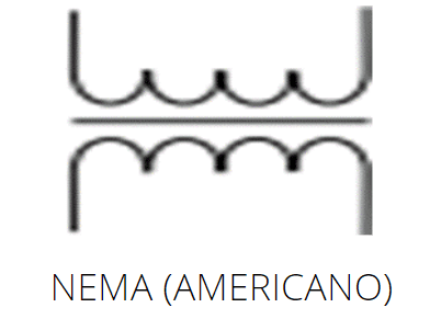 Simbolo de transformador monofasico NEMA americano
