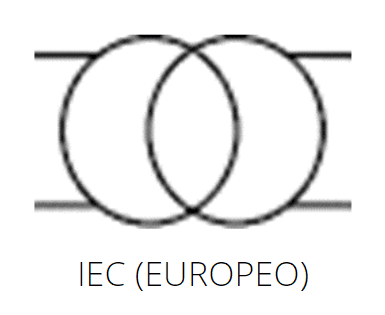 Simbolo de transformador monofasico iec europeo